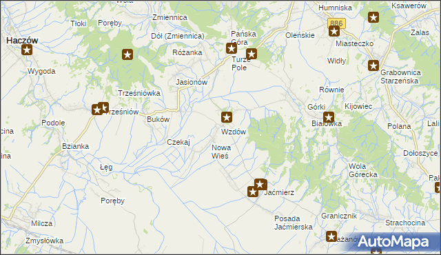 mapa Wzdów, Wzdów na mapie Targeo