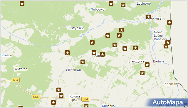 mapa Żabickie, Żabickie na mapie Targeo