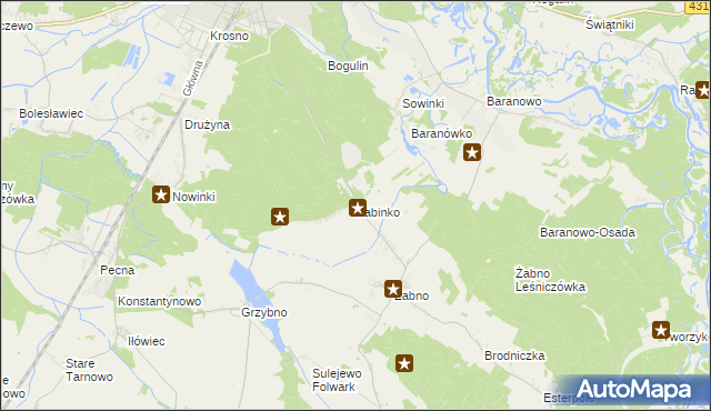 mapa Żabinko, Żabinko na mapie Targeo