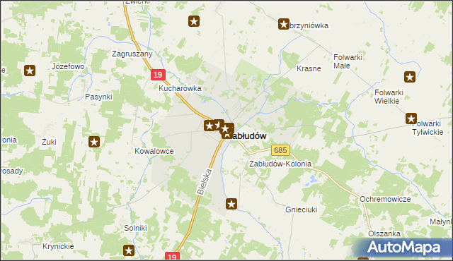 mapa Zabłudów, Zabłudów na mapie Targeo