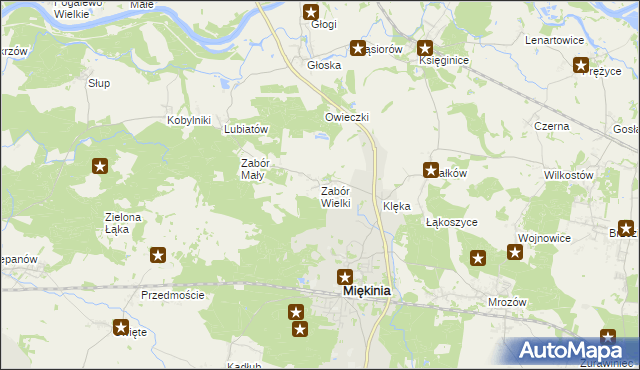 mapa Zabór Wielki, Zabór Wielki na mapie Targeo