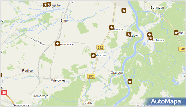 mapa Zaborów gmina Ścinawa, Zaborów gmina Ścinawa na mapie Targeo