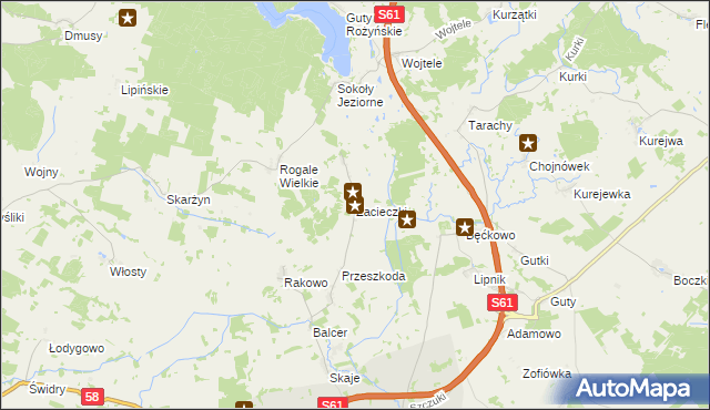 mapa Zacieczki, Zacieczki na mapie Targeo