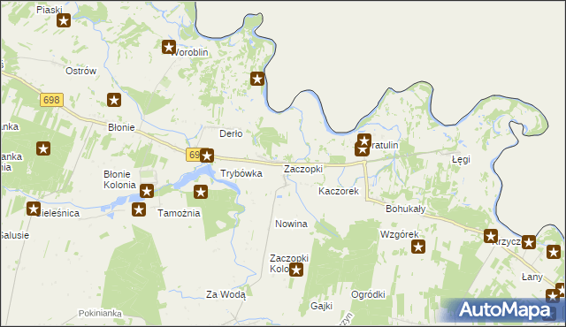 mapa Zaczopki, Zaczopki na mapie Targeo