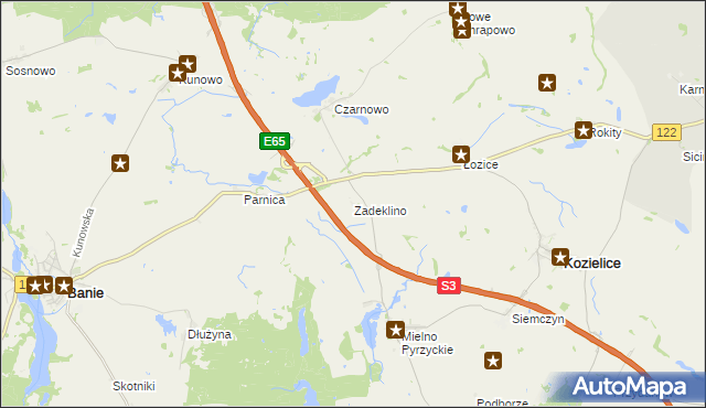 mapa Zadeklino, Zadeklino na mapie Targeo