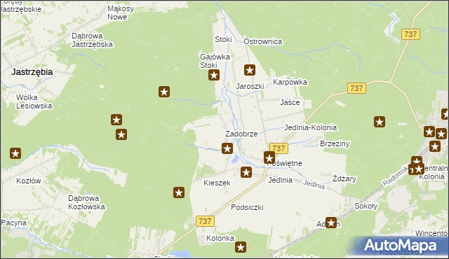 mapa Zadobrze gmina Pionki, Zadobrze gmina Pionki na mapie Targeo