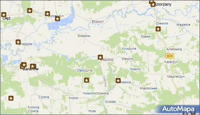 mapa Zagóźdź, Zagóźdź na mapie Targeo