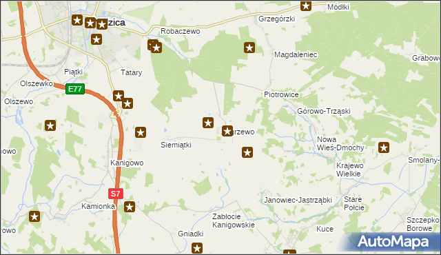 mapa Zagrzewo, Zagrzewo na mapie Targeo