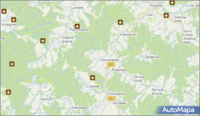 mapa Zahoczewie, Zahoczewie na mapie Targeo