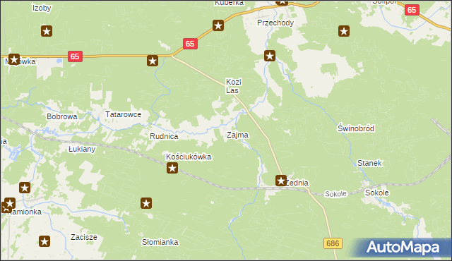 mapa Zajma, Zajma na mapie Targeo