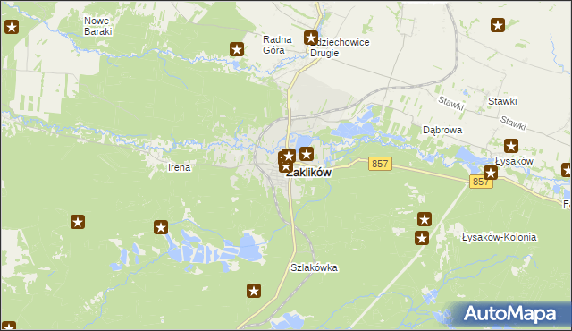 mapa Zaklików, Zaklików na mapie Targeo