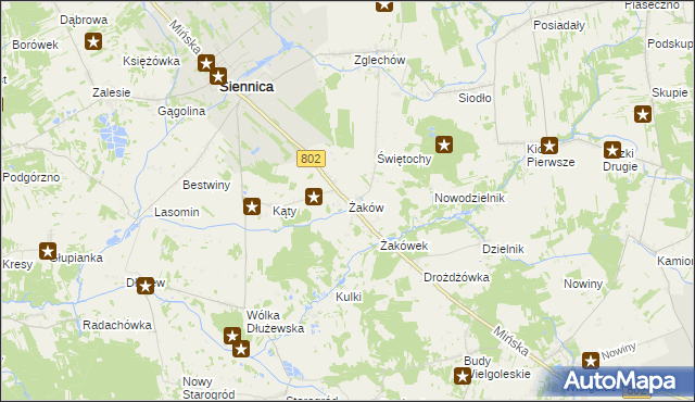 mapa Żaków, Żaków na mapie Targeo