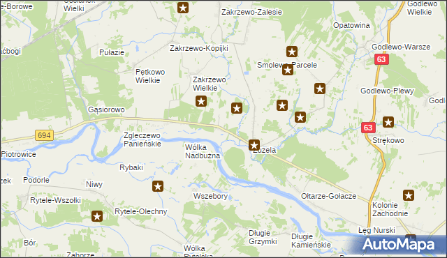 mapa Zakrzewo-Słomy, Zakrzewo-Słomy na mapie Targeo