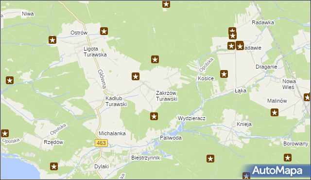 mapa Zakrzów Turawski, Zakrzów Turawski na mapie Targeo