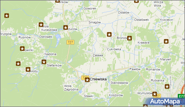 mapa Zaława, Zaława na mapie Targeo