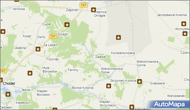 mapa Zalesie gmina Bełżyce, Zalesie gmina Bełżyce na mapie Targeo