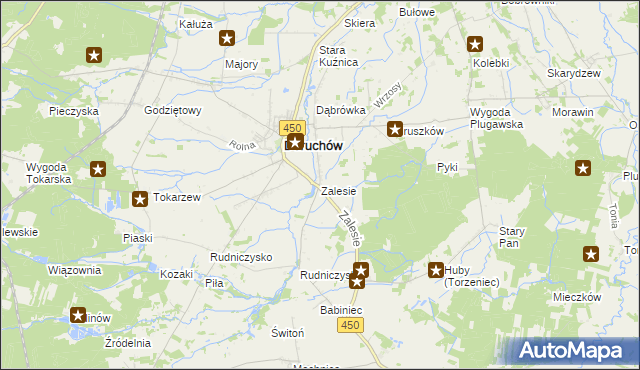 mapa Zalesie gmina Doruchów, Zalesie gmina Doruchów na mapie Targeo