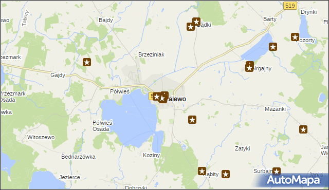 mapa Zalewo powiat iławski, Zalewo powiat iławski na mapie Targeo