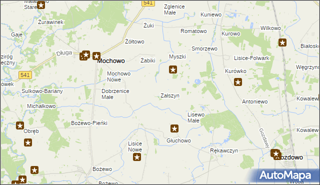 mapa Załszyn, Załszyn na mapie Targeo