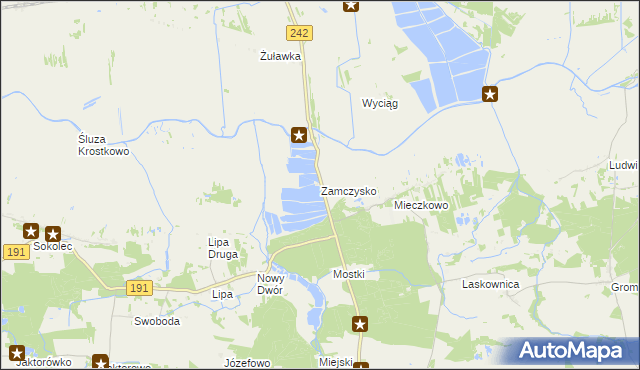 mapa Zamczysko gmina Gołańcz, Zamczysko gmina Gołańcz na mapie Targeo