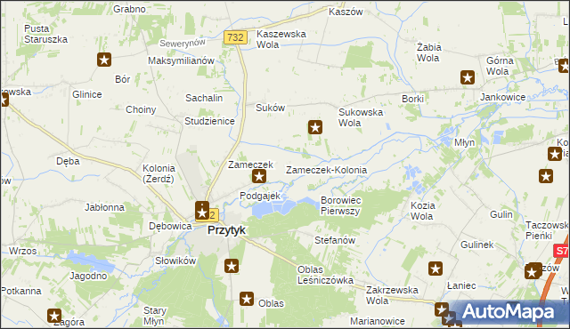 mapa Zameczek-Kolonia, Zameczek-Kolonia na mapie Targeo