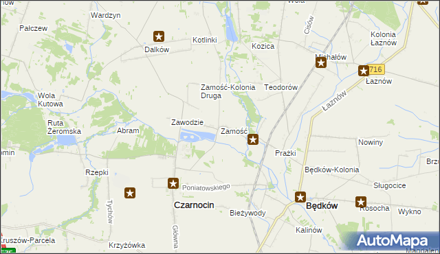 mapa Zamość gmina Czarnocin, Zamość gmina Czarnocin na mapie Targeo