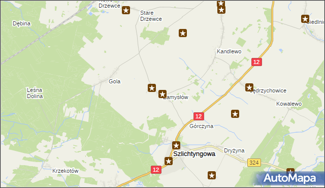 mapa Zamysłów, Zamysłów na mapie Targeo