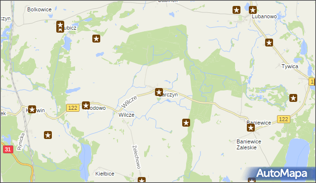 mapa Żarczyn gmina Widuchowa, Żarczyn gmina Widuchowa na mapie Targeo