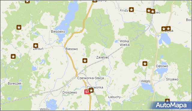 mapa Zarębiec, Zarębiec na mapie Targeo