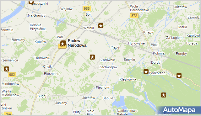 mapa Zarównie, Zarównie na mapie Targeo