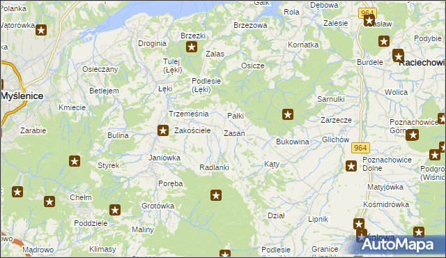 mapa Zasań, Zasań na mapie Targeo