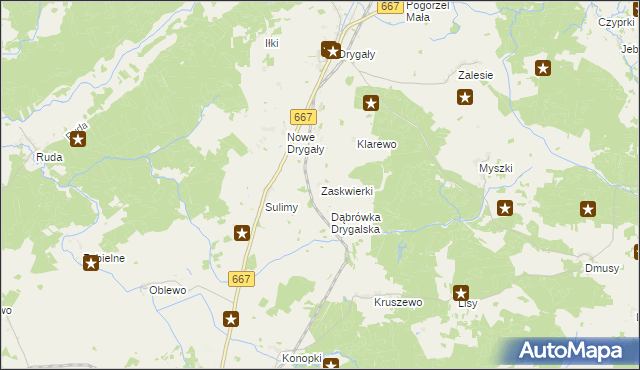 mapa Zaskwierki, Zaskwierki na mapie Targeo