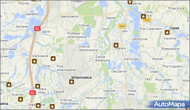 mapa Zasole Bielańskie, Zasole Bielańskie na mapie Targeo