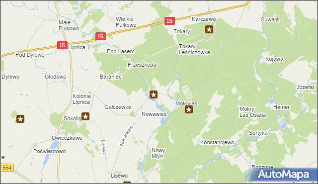 mapa Zawada gmina Golub-Dobrzyń, Zawada gmina Golub-Dobrzyń na mapie Targeo