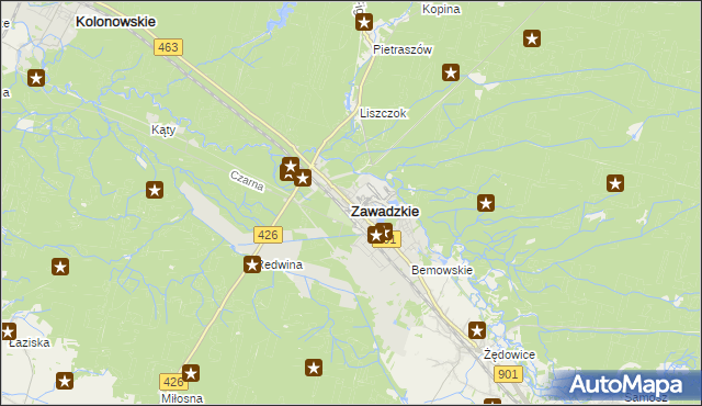 mapa Zawadzkie, Zawadzkie na mapie Targeo