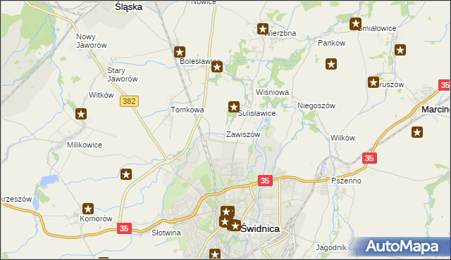 mapa Zawiszów, Zawiszów na mapie Targeo
