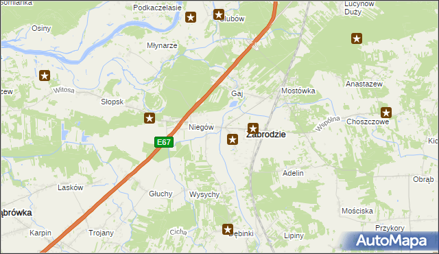 mapa Zazdrość gmina Zabrodzie, Zazdrość gmina Zabrodzie na mapie Targeo
