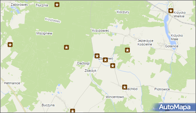 mapa Zbarzewo, Zbarzewo na mapie Targeo