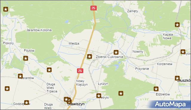 mapa Zbiersk-Cukrownia, Zbiersk-Cukrownia na mapie Targeo