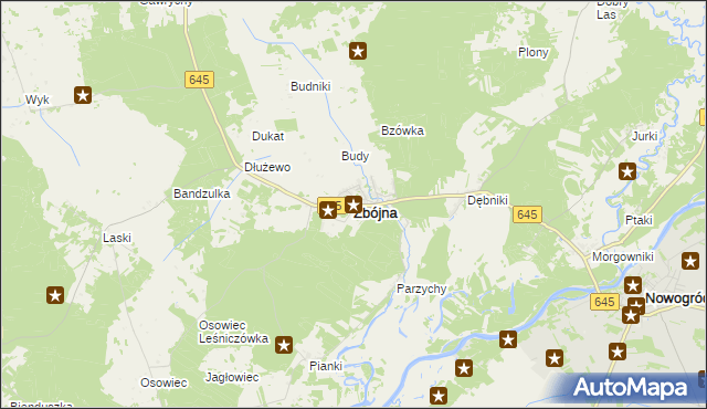 mapa Zbójna, Zbójna na mapie Targeo