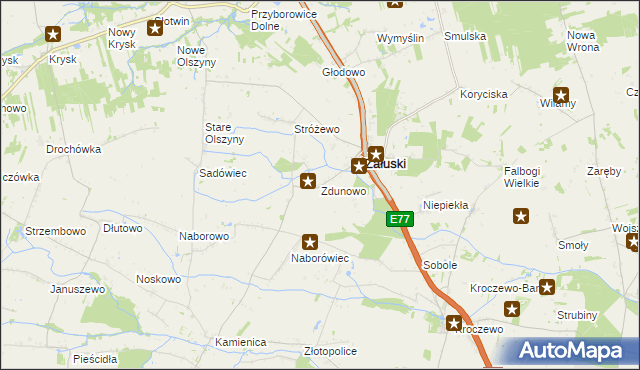 mapa Zdunowo gmina Załuski, Zdunowo gmina Załuski na mapie Targeo