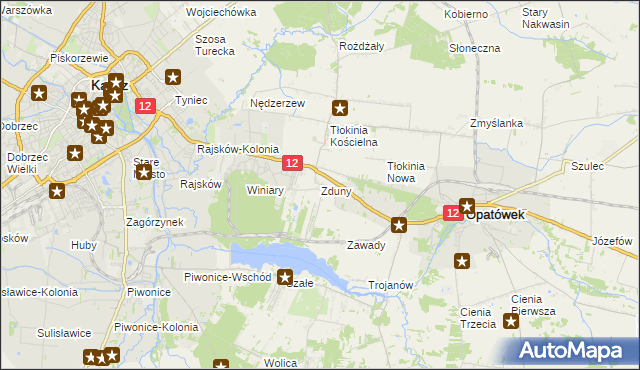 mapa Zduny gmina Opatówek, Zduny gmina Opatówek na mapie Targeo