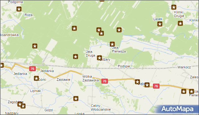 mapa Żdżary gmina Łuków, Żdżary gmina Łuków na mapie Targeo