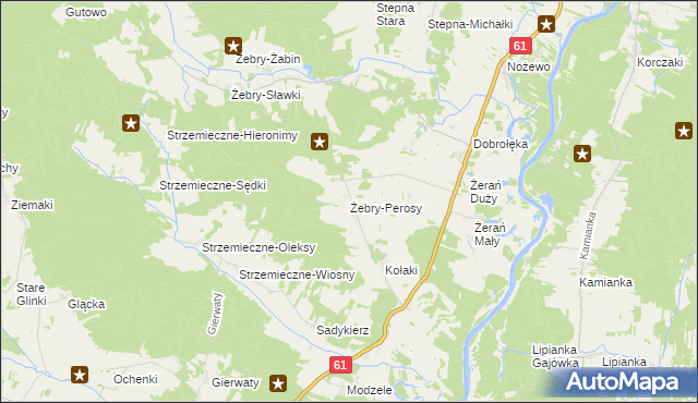mapa Żebry-Perosy, Żebry-Perosy na mapie Targeo