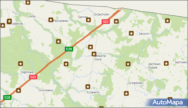 mapa Żelazna Góra, Żelazna Góra na mapie Targeo