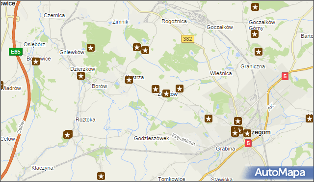 mapa Żelazów gmina Strzegom, Żelazów gmina Strzegom na mapie Targeo