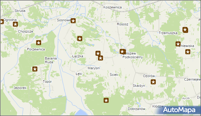 mapa Żeliszew Duży, Żeliszew Duży na mapie Targeo