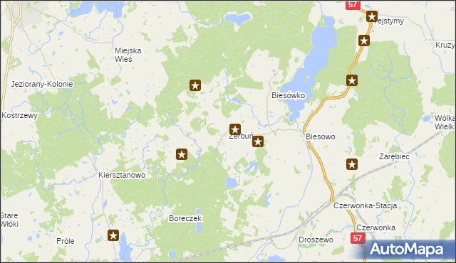 mapa Zerbuń, Zerbuń na mapie Targeo