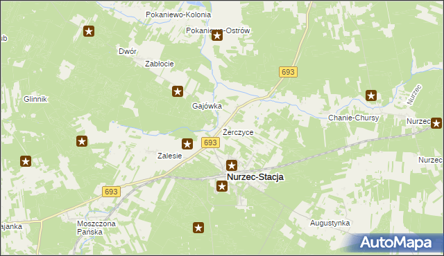 mapa Żerczyce, Żerczyce na mapie Targeo