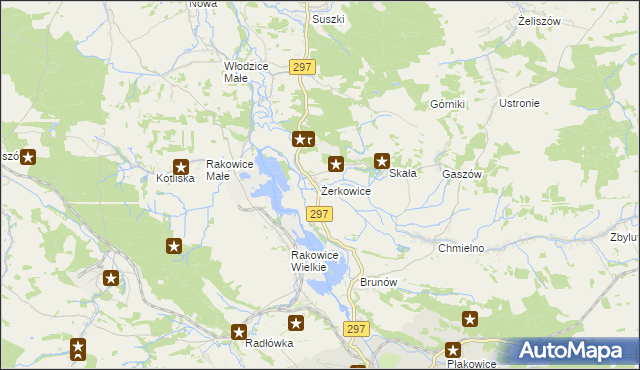 mapa Żerkowice gmina Lwówek Śląski, Żerkowice gmina Lwówek Śląski na mapie Targeo